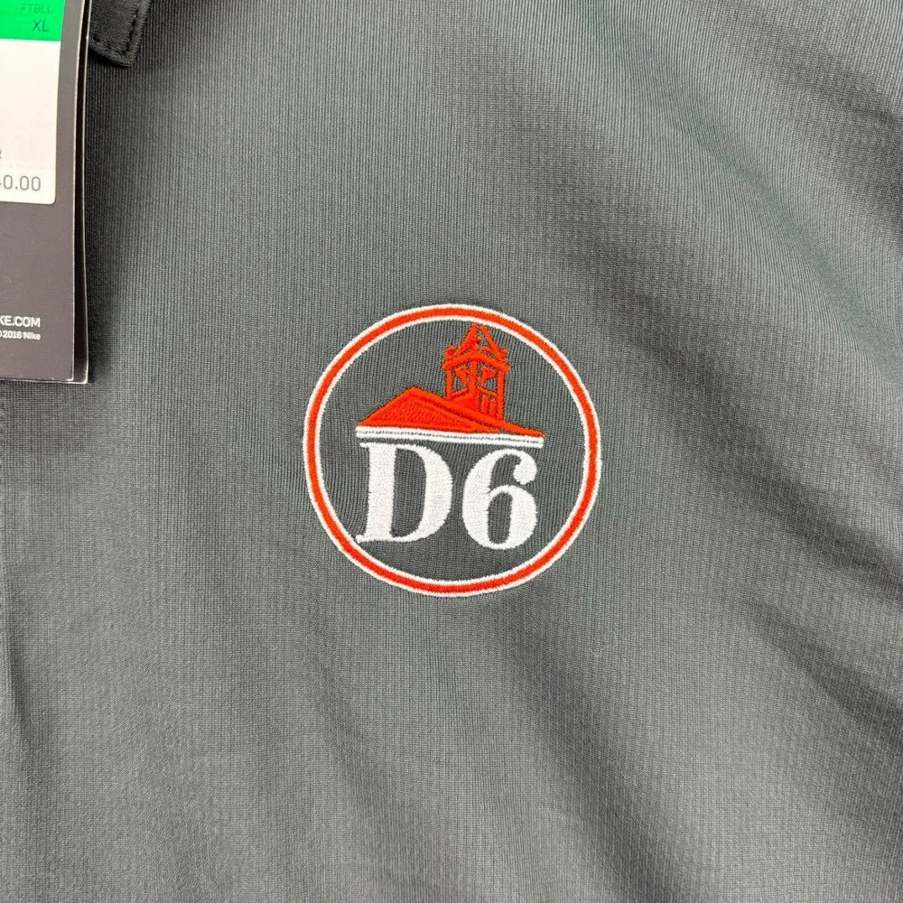 Nike D6 Football Polo Shirt Mens XL Gray Short Sleeve‎ Moisture Wicking Athletic